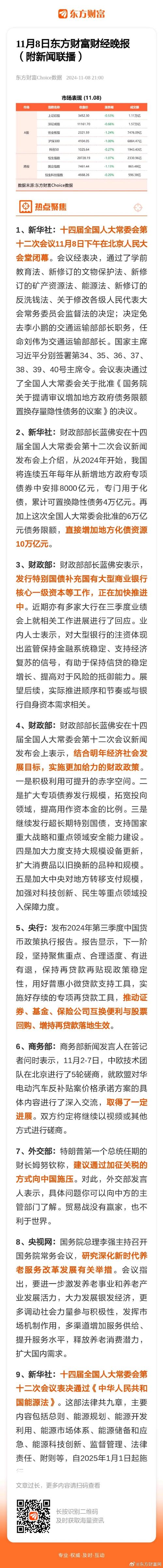 12月13日东方财富财经晚报（附新闻联播）